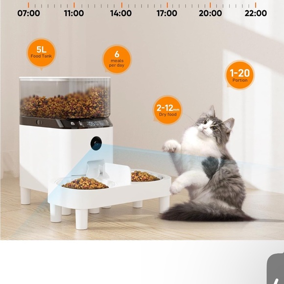Automatic Cat Feeders, Smart Timed Automatic Dog Feeder, HD Camera Voice Video - Picture 7 of 10